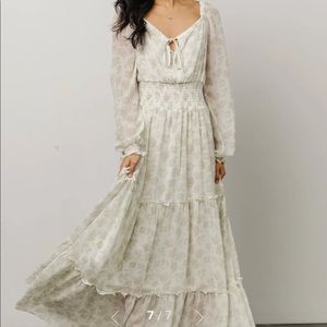 NWT Baltic Born Eden Smocked Maxi Dress in Sage Print